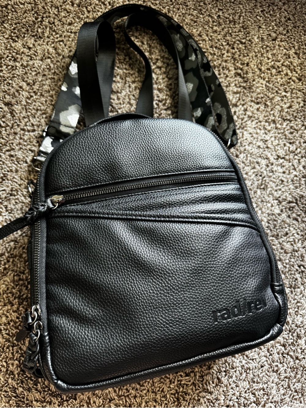 RAD REV Black Women's Leather Backpack with Straps
